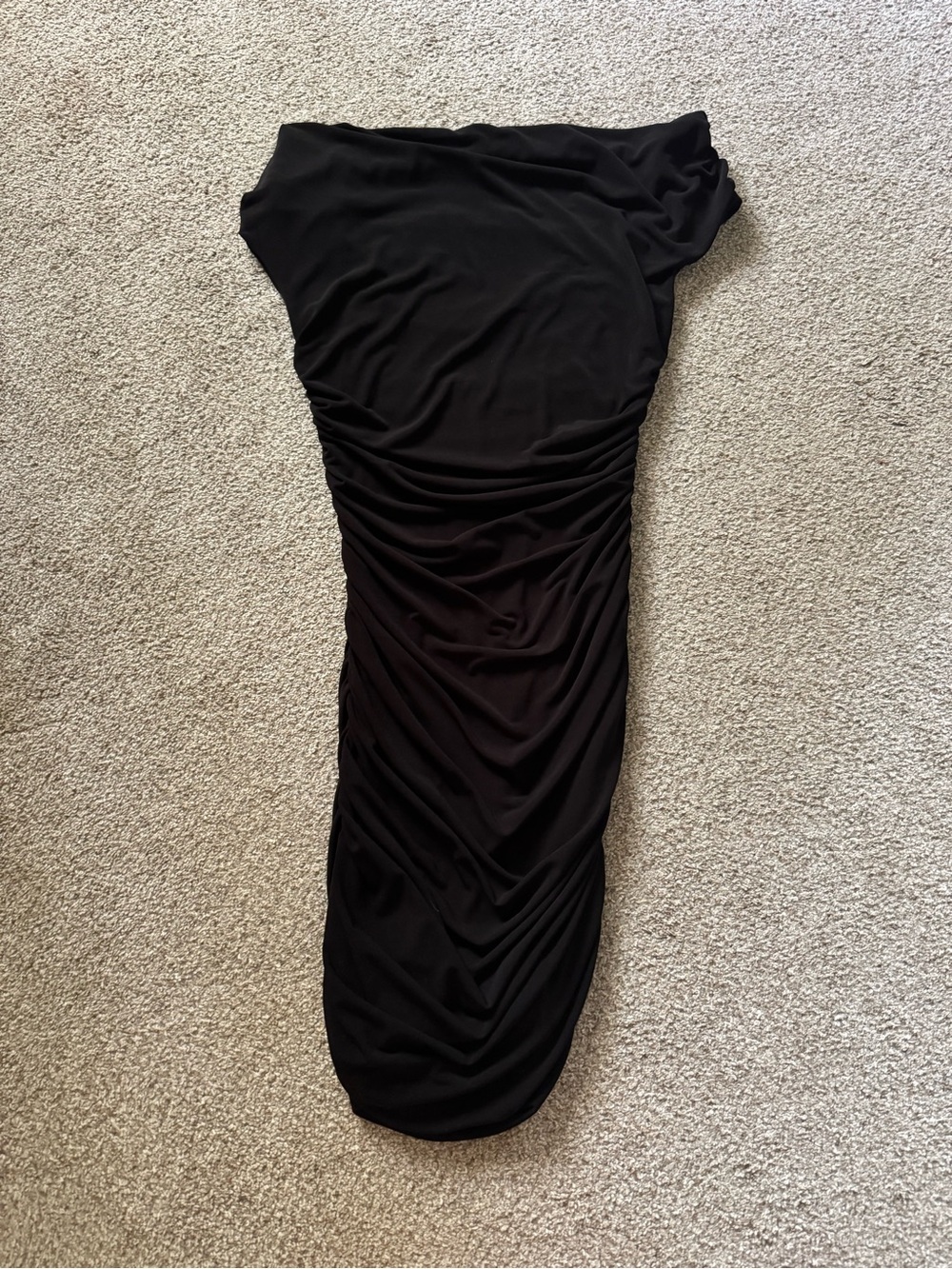 Express Black Ruched Mini Dress